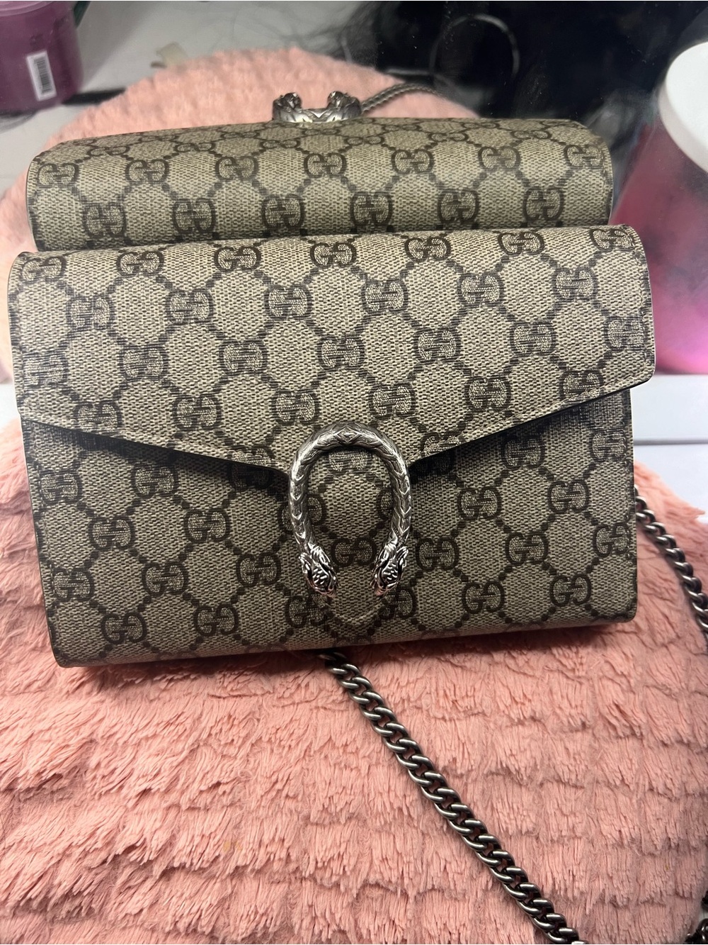 Gucci Beige/Brown GG Supreme Dionysus Crossbody Bag